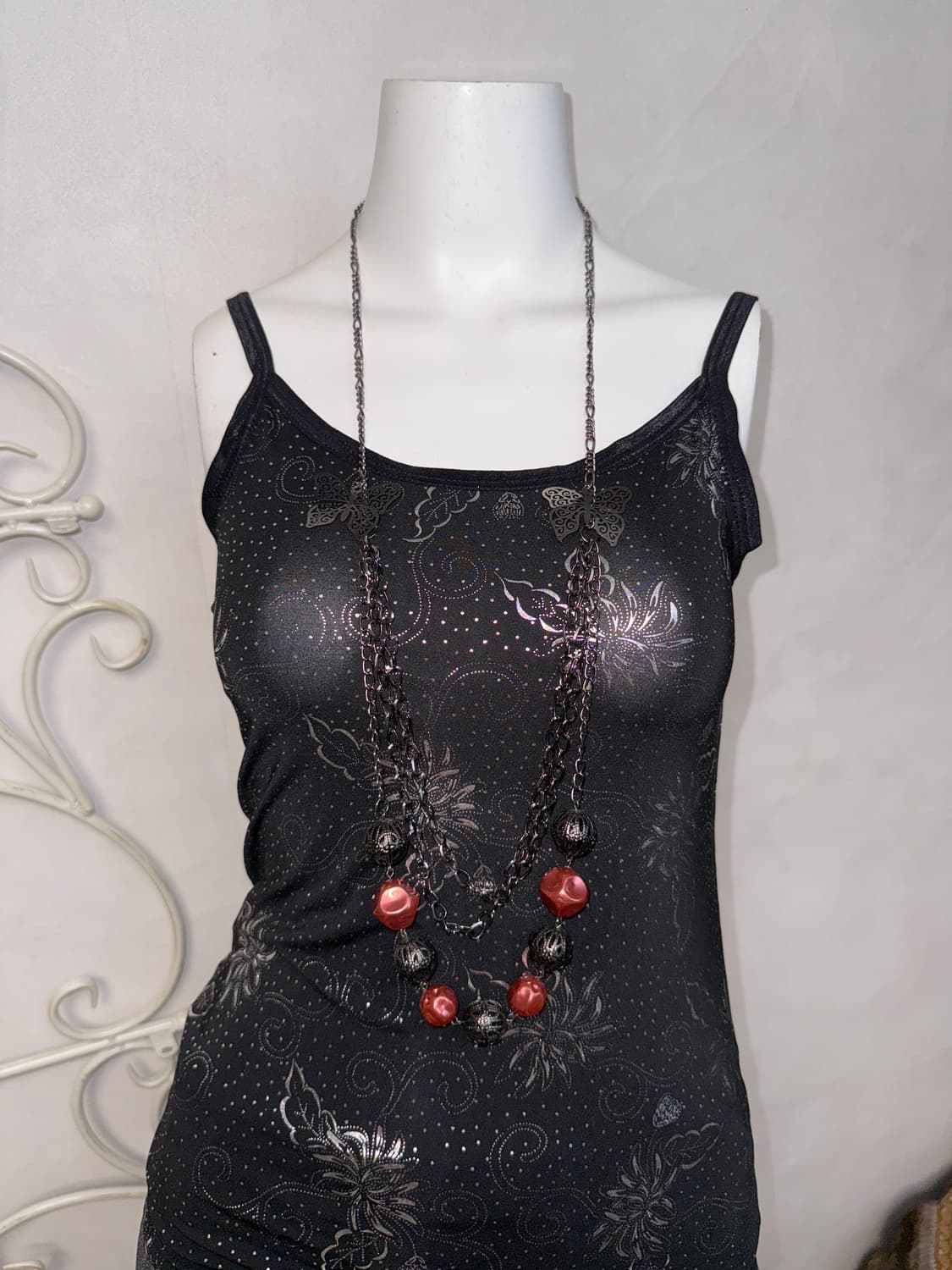 Black red oriental butterfly chain 목걸이 상품이미지6
