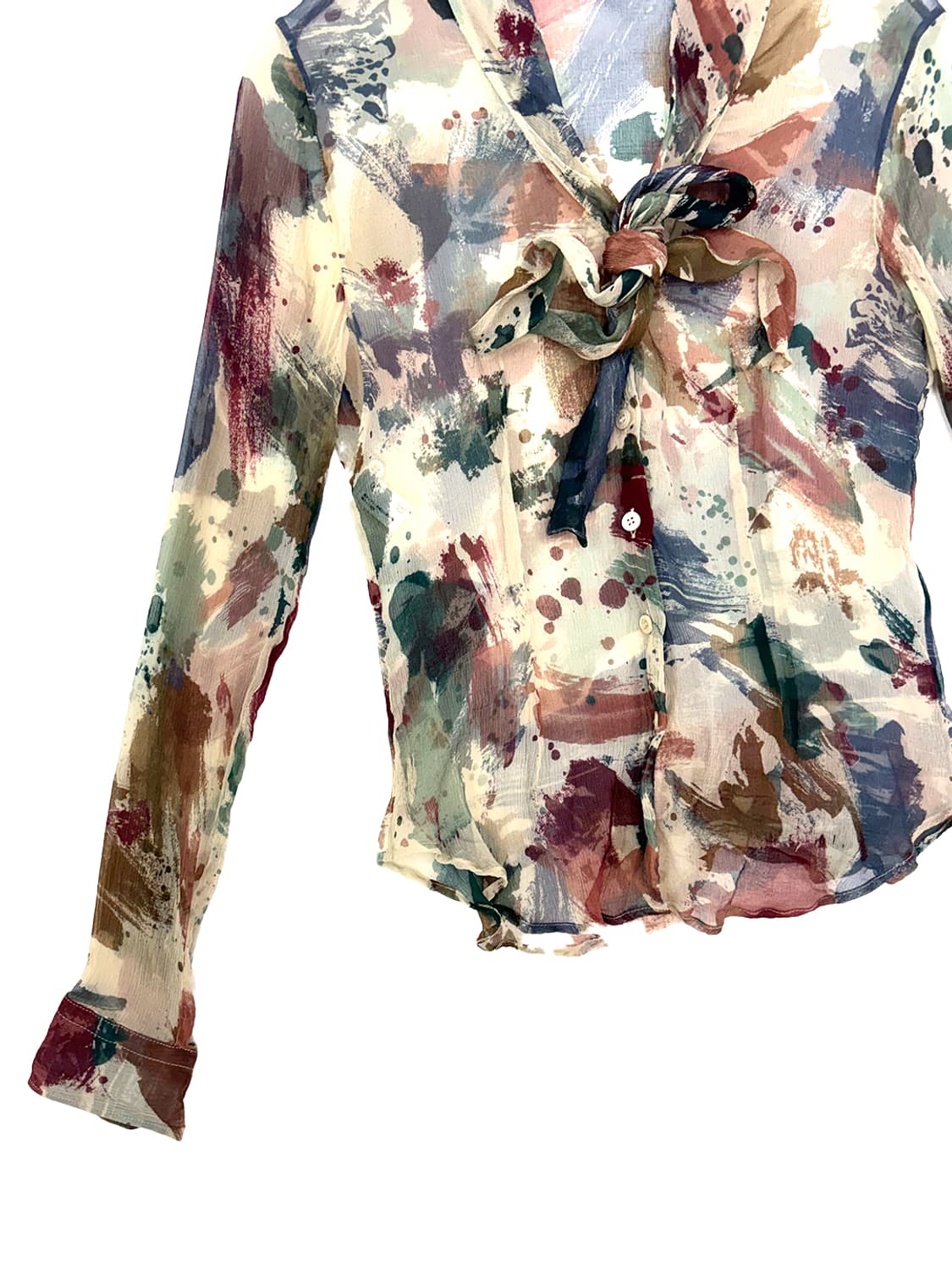 Moschino Abstract Bow Silk Blouse/ Os 상품이미지5