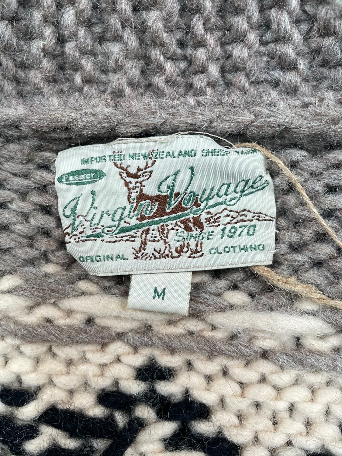 빈티지 코위찬 울 니트집업 상품이미지7