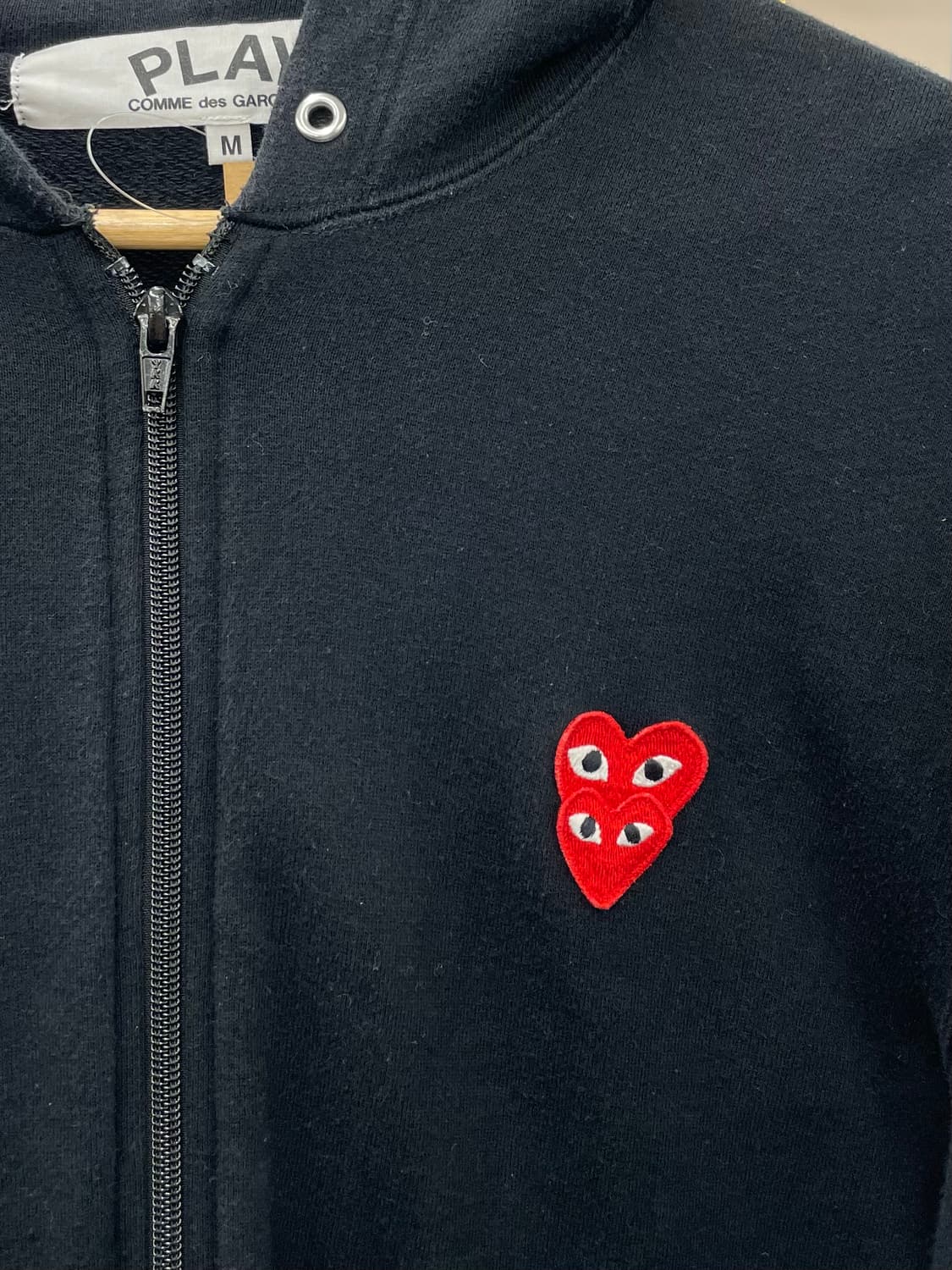 꼼데가르송 더블하트 블랙 후드집업 상품이미지5