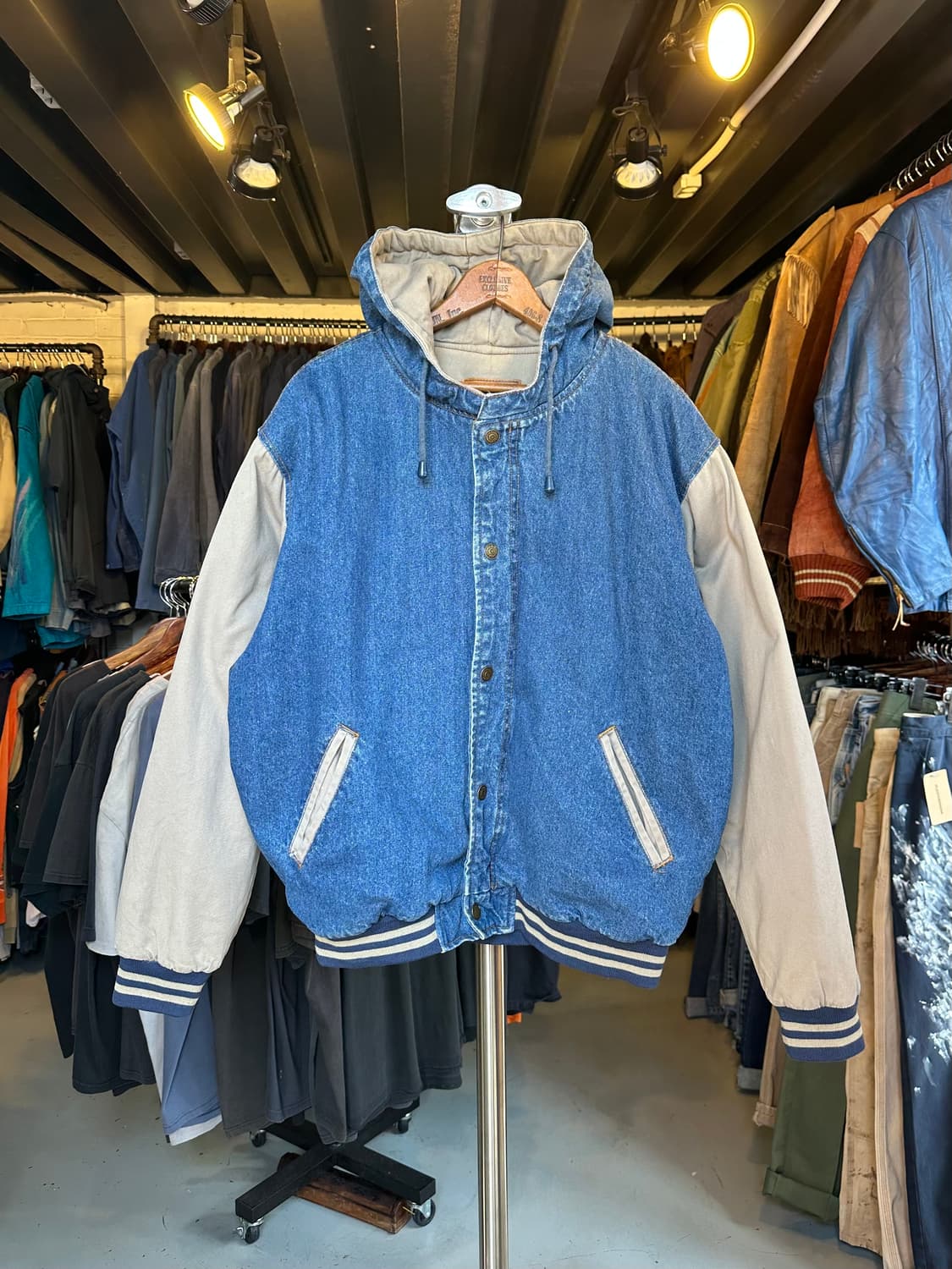 데님 후드 붐버 자켓 상품이미지1