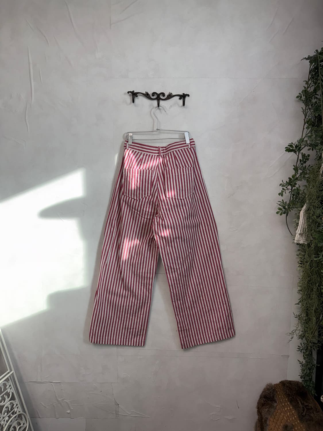 Red white stripe wide pants  상품이미지4