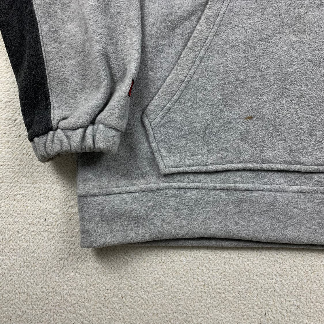 90s 올드스쿨 후부 빅로고 그레이 플리스 풀오버 후디 상품이미지5