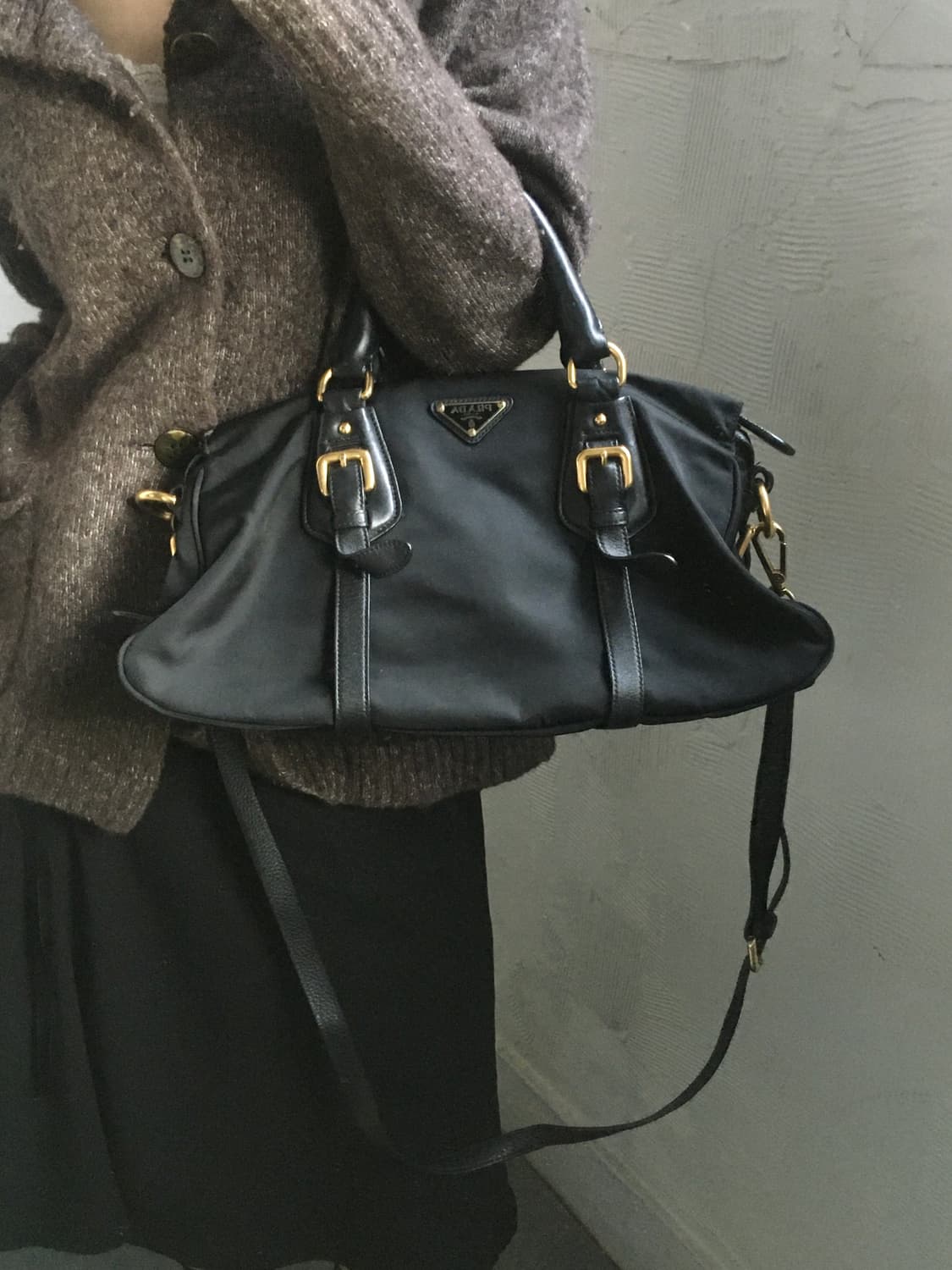 PRADA 프라다 포코노 블랙 레더 2way 백  상품이미지1