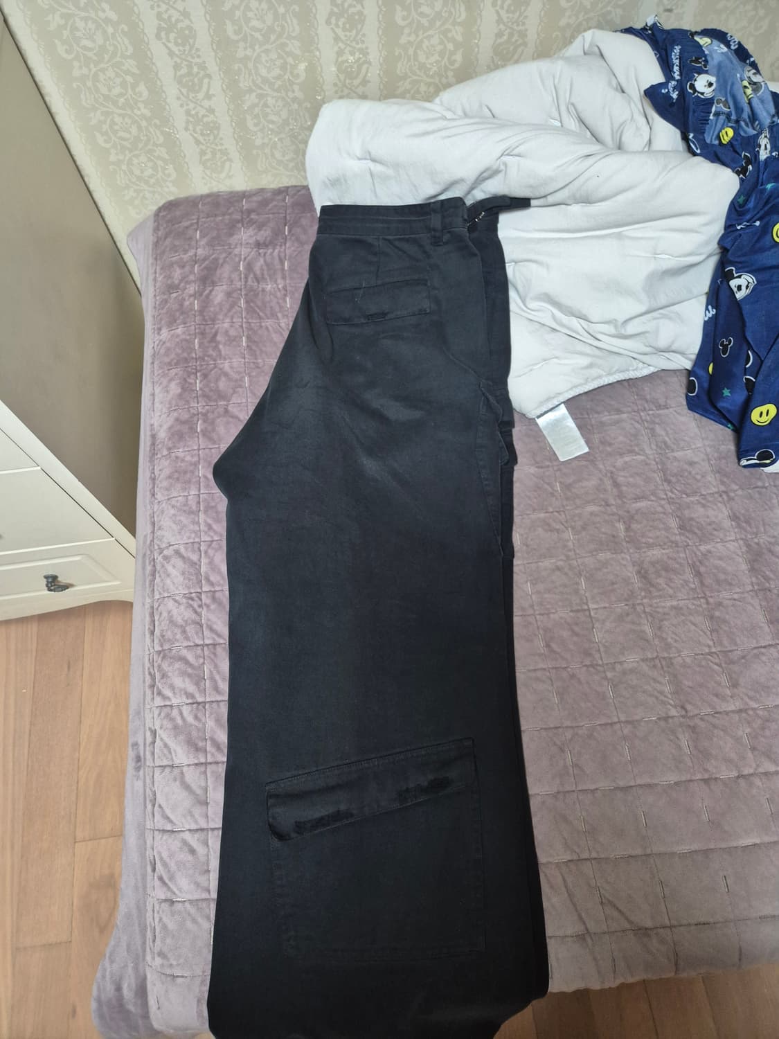 논노드(급처)더블포켓 카고팬츠 빈티지블랙3사이즈 판매합니다! 상품이미지4