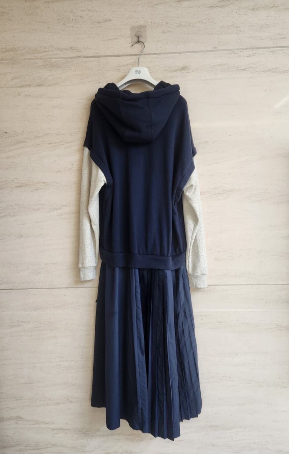 쥬시쥬디 레이어드 후드 져지 플리츠 원피스 66사이즈 상품이미지8