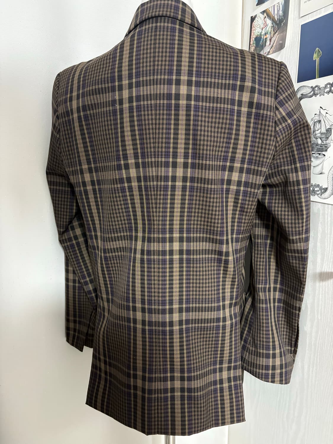 마조네 체크 자켓 상품이미지2