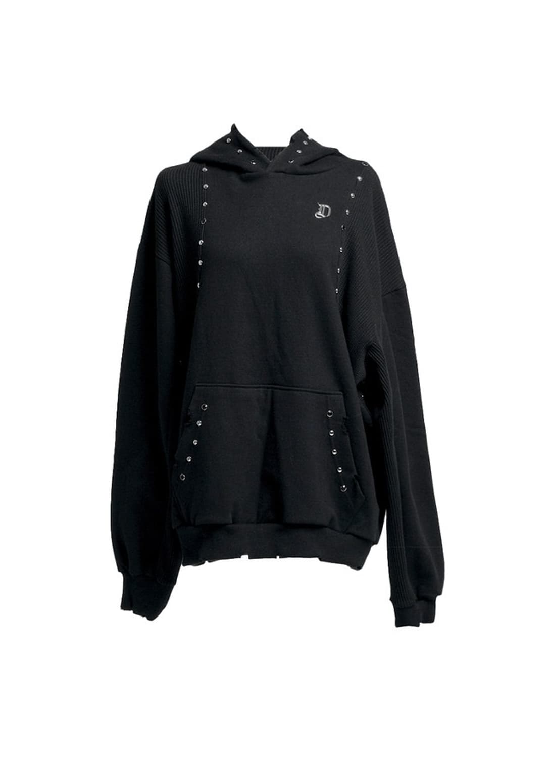 오도어 - Grunge stud hood/pants set 1사이즈/블랙 상품이미지3