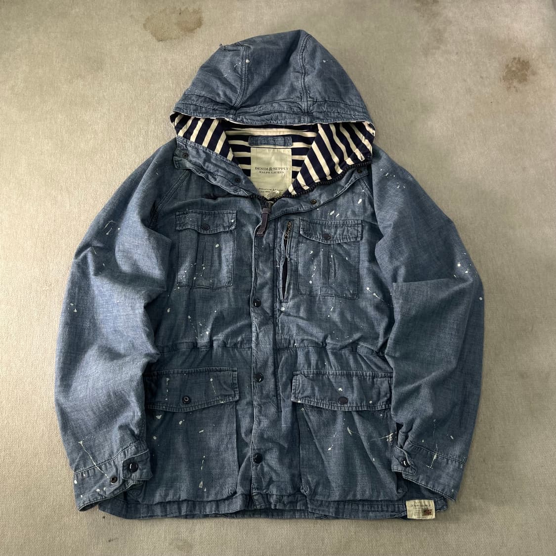 100 폴로 데님 앤 서플라이 페인팅 데님 필드 자켓 상품이미지1