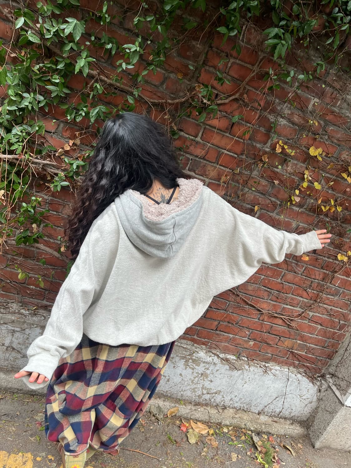 가오리핏 그레이 후드 아우터 상품이미지8