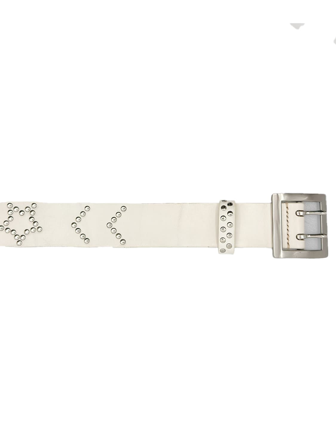  Studded White Leather Belt/ Os  상품이미지4