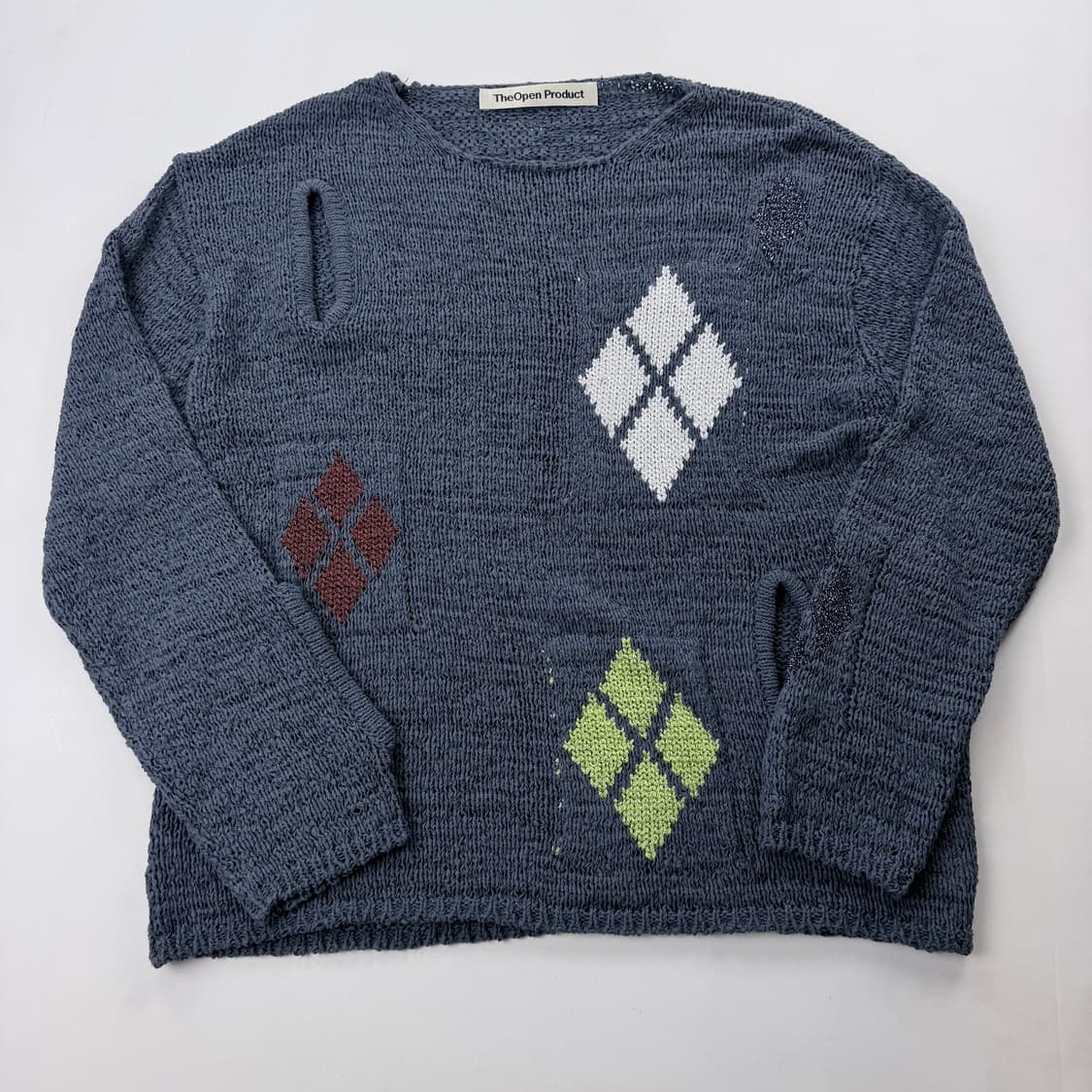 더오픈프로덕트 아가일 컷아웃 니트 상품이미지2