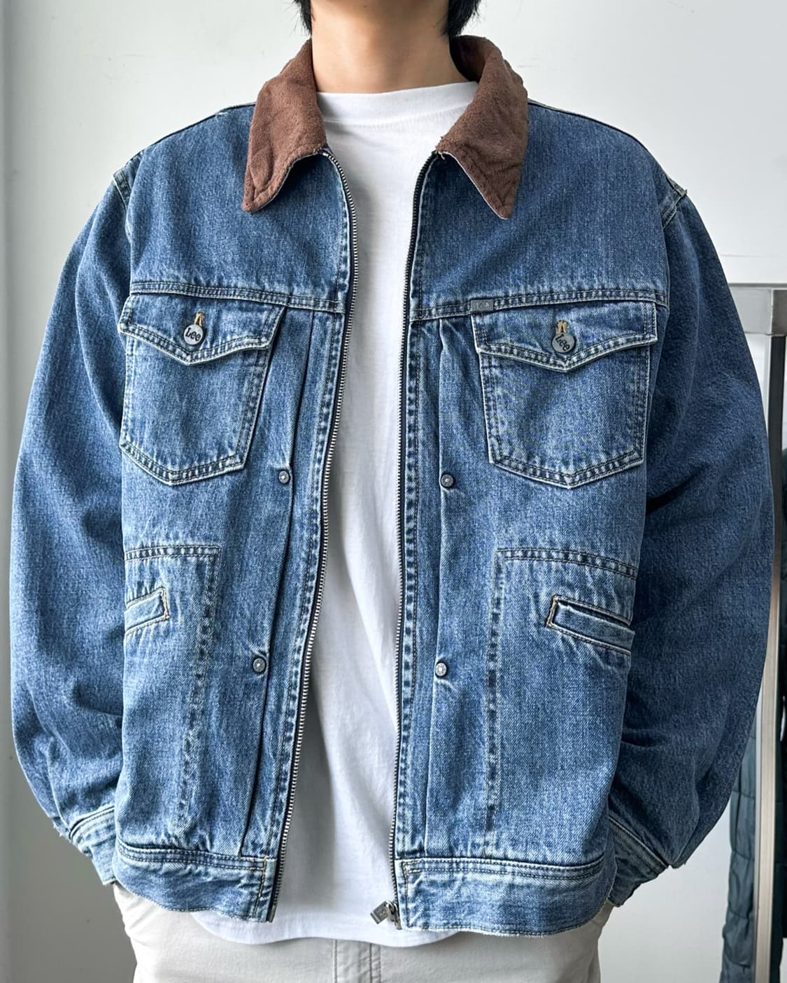 Lee 90's 스웨이드 카라넥 데님 트러커 자켓 상품이미지3