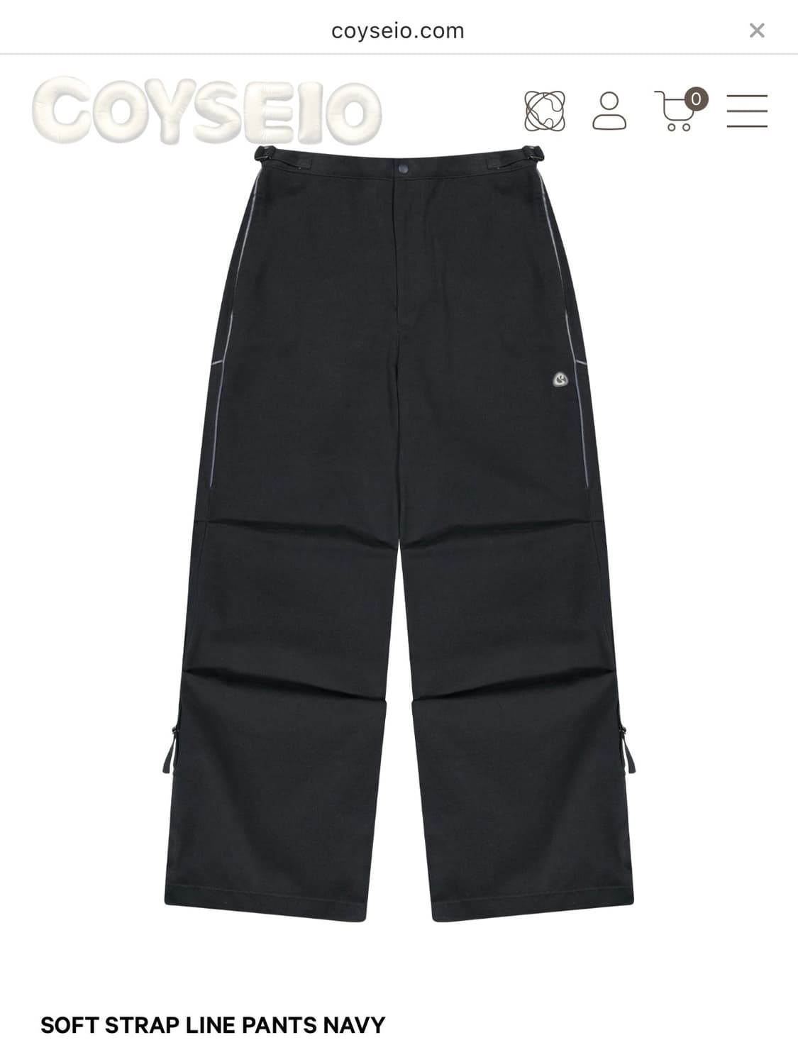 최저가/코이세이오 SOFT STRAP LINE PANTS NAVY 상품이미지1