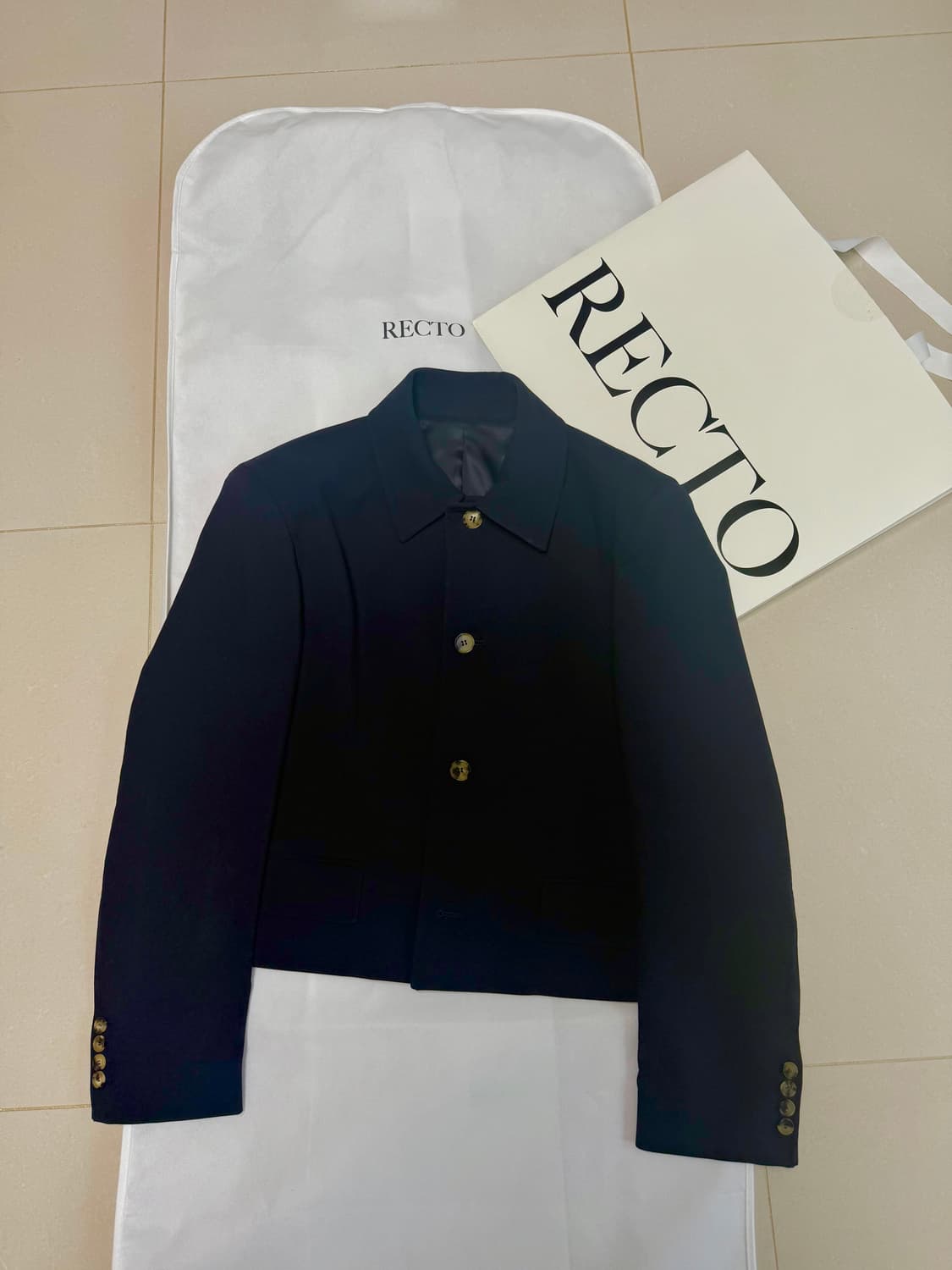 렉토 숏 울 블렌디드 숏자켓 상품이미지1