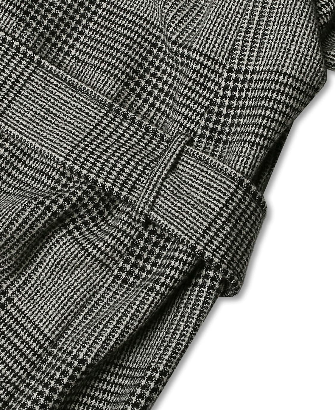 에토네 [Etonne] 로밧 트위드 체크 벨티드 나그랑 코트 상품이미지5