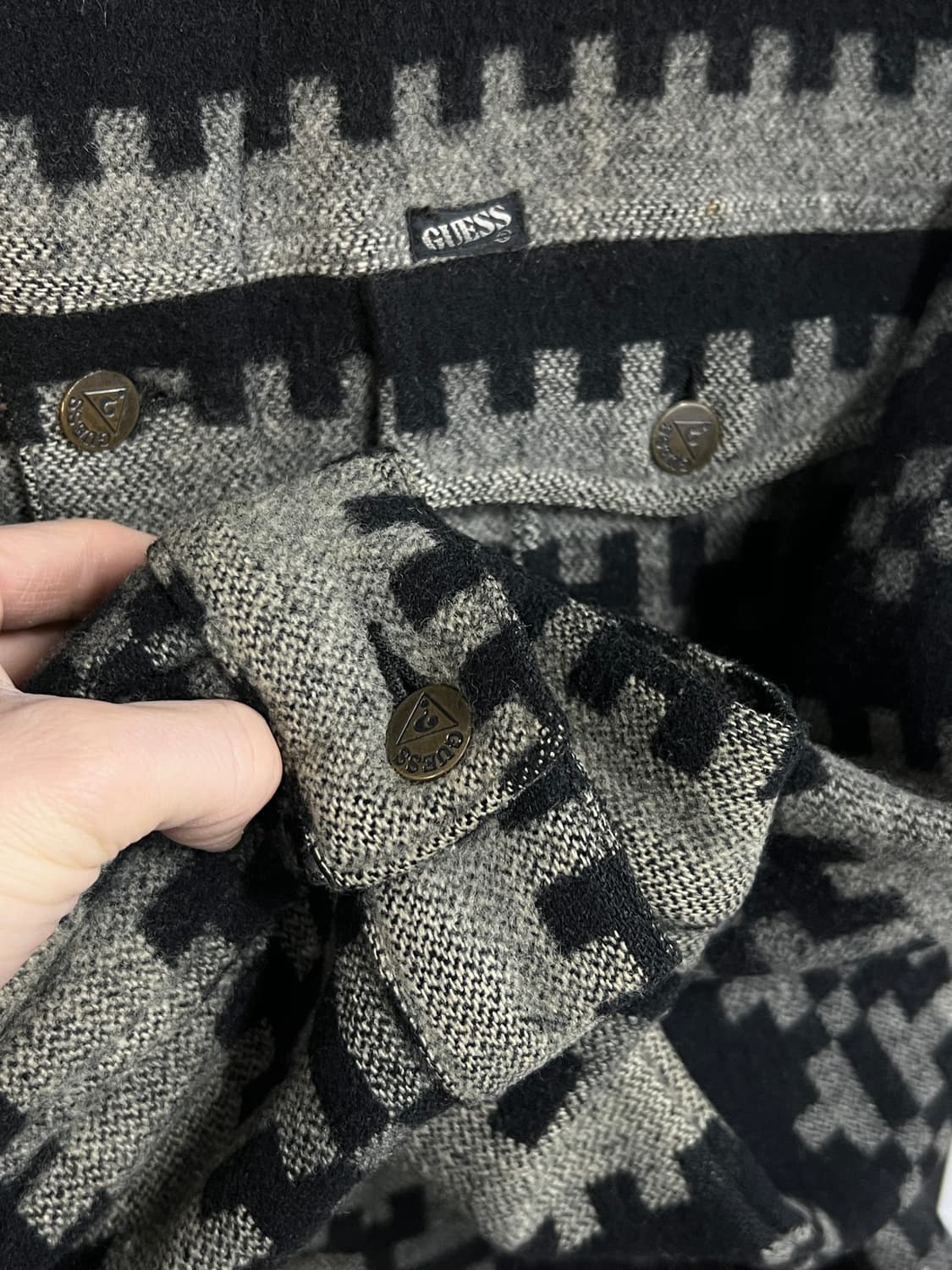 Guess 90‘s 게스 아즈텍 패턴 모직 자켓 상품이미지5