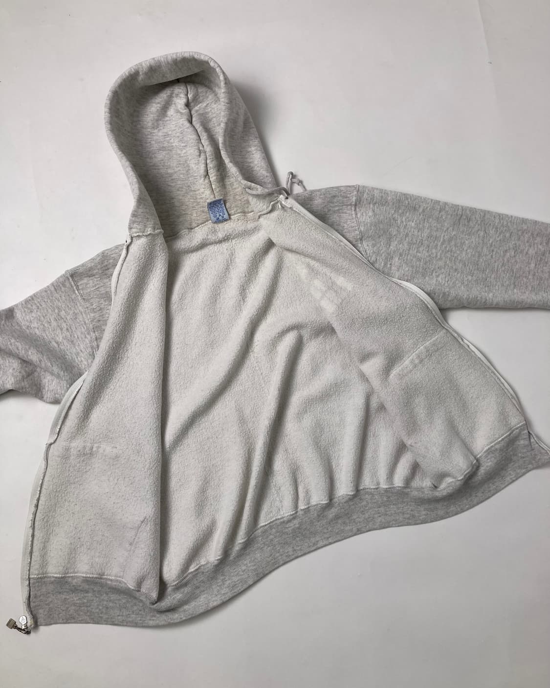 90s Russell Zip Up Hoodie (heather grey) 상품이미지8