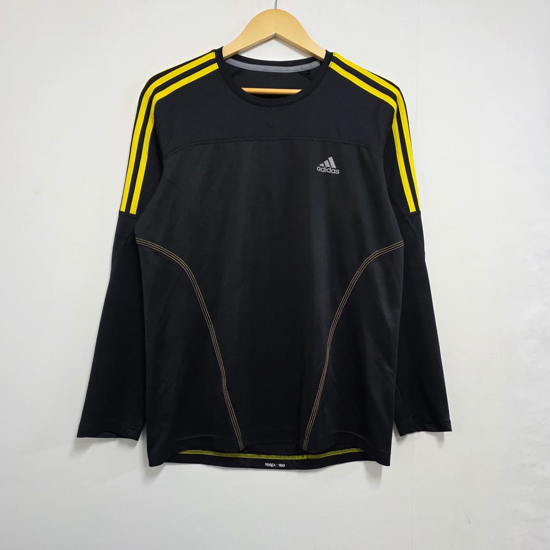 100 아디다스 삼선 져지 롱슬리브 블랙 옐로우 검노 상품이미지2