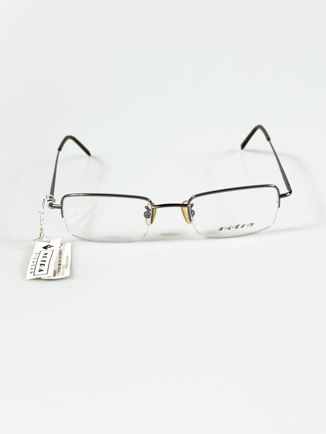 NOTRA 다크 실버 반무테 스퀘어 프레임 빈티지 안경 상품이미지2
