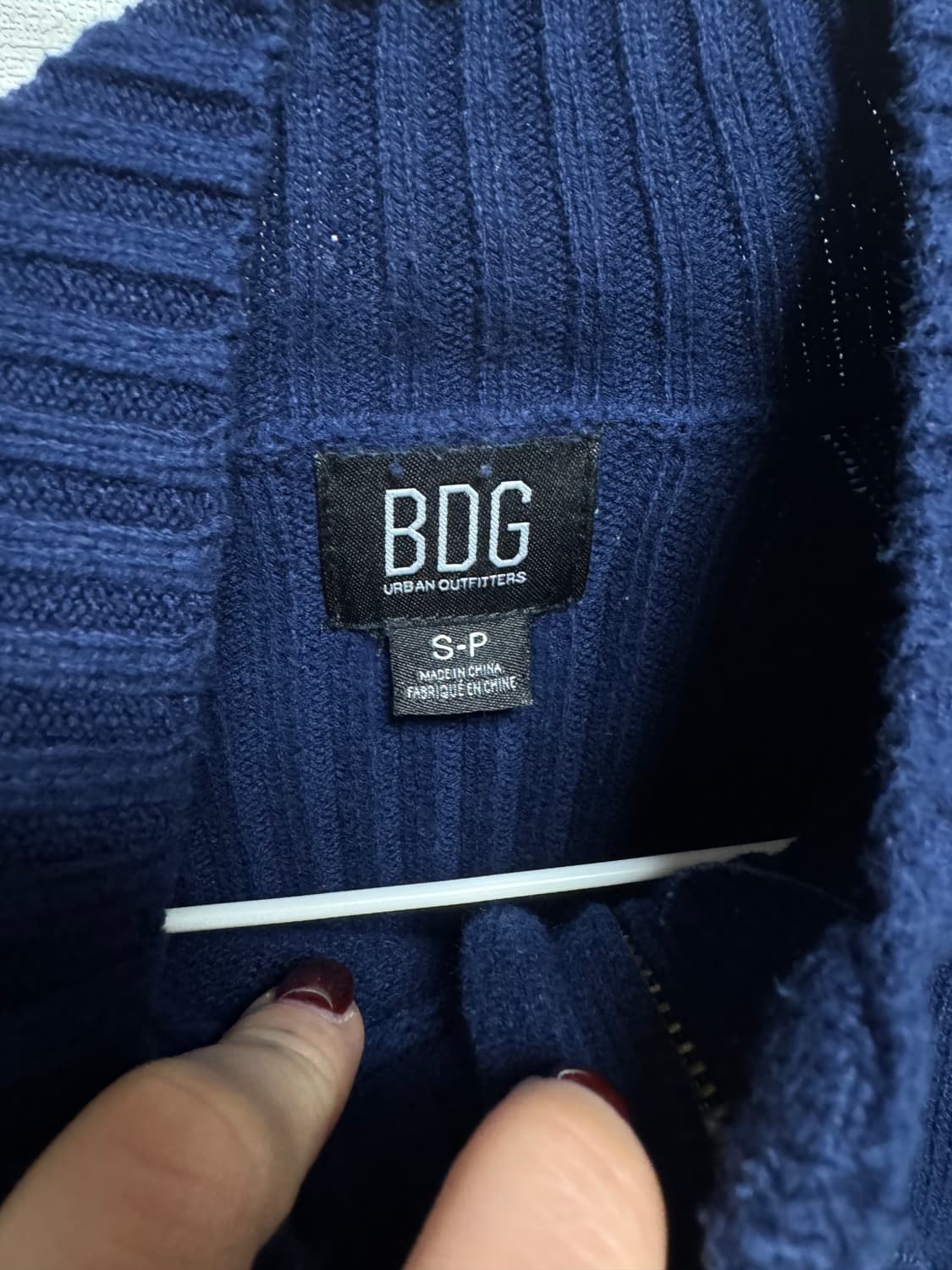 BDG 네이비 니트집업 상품이미지3