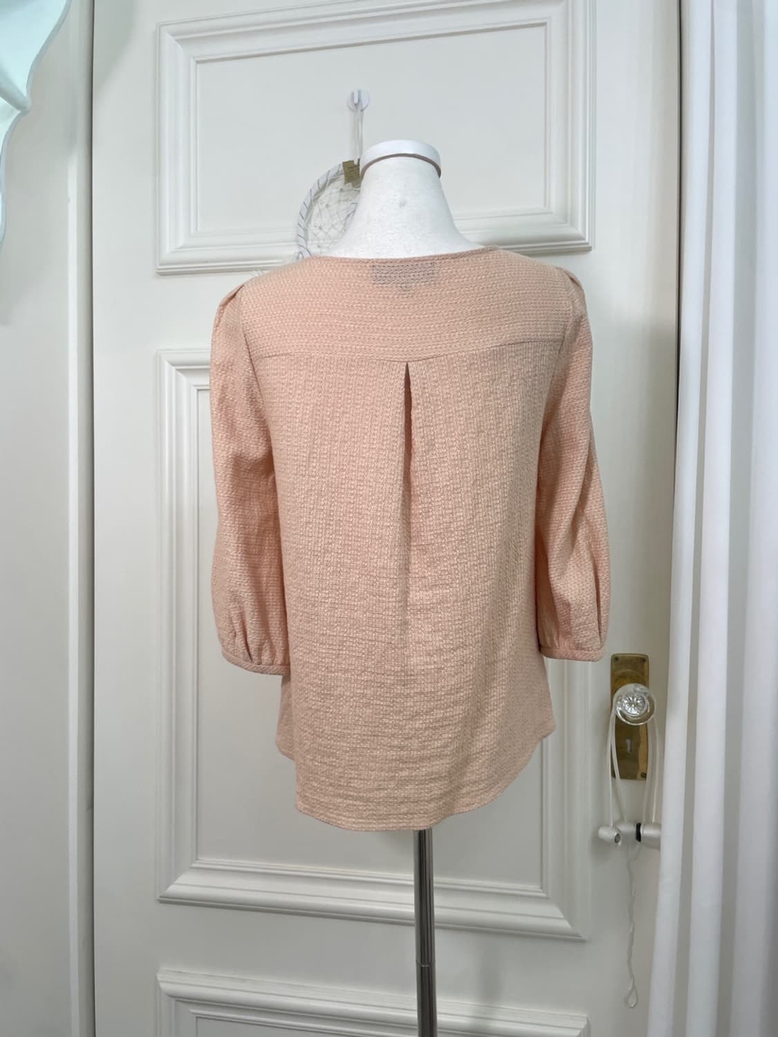 coral bow point puff blouse(size-2) 상품이미지3