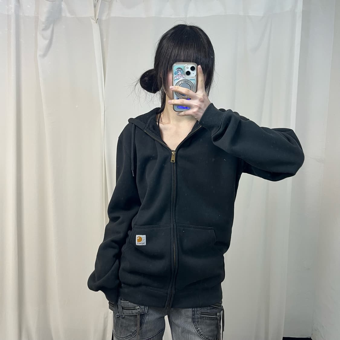 Carhartt black zip-up hoodie 상품이미지1