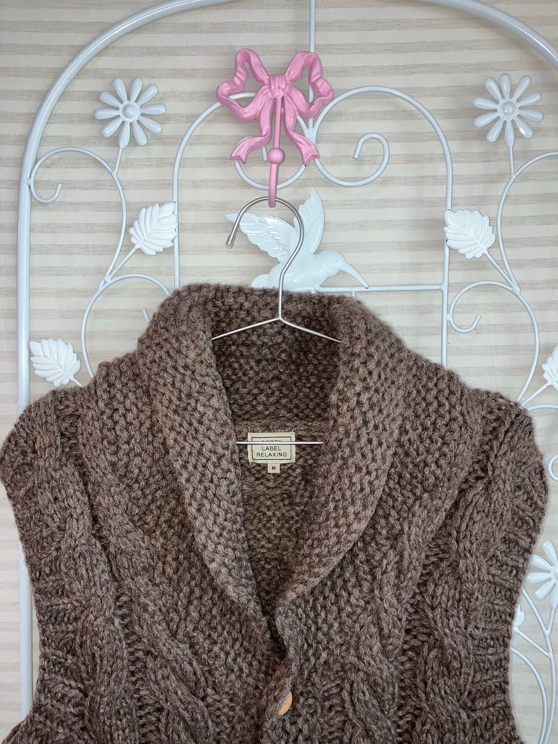 빈티지 브라운 니트 조끼 y2k 스트릿 갸루 펑키 일본빈티지W528 상품이미지3