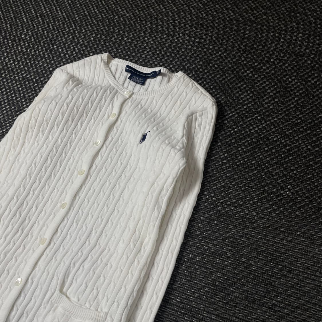 폴로랄프로렌 블루포니 화이트 꽈배기 긴팔 가디건 XS 상품이미지5