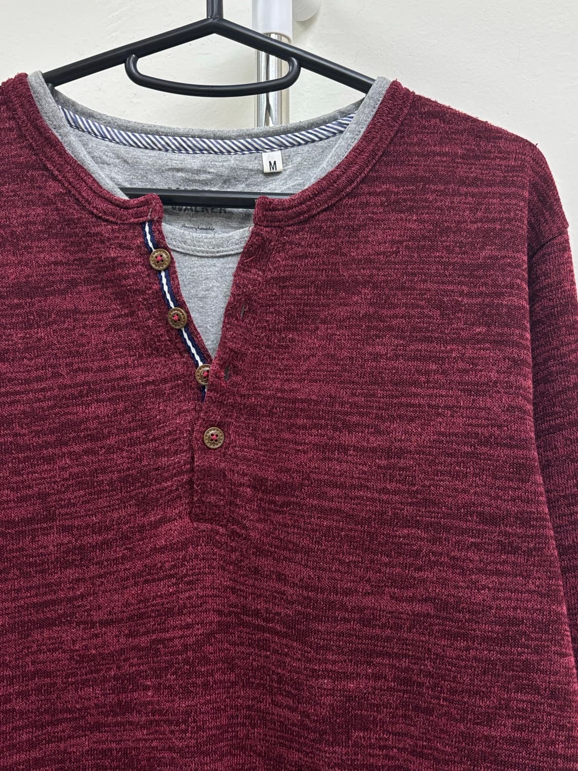 빈티지 락시크 버건디 헨리넥 롱슬리브 y2k 상품이미지6
