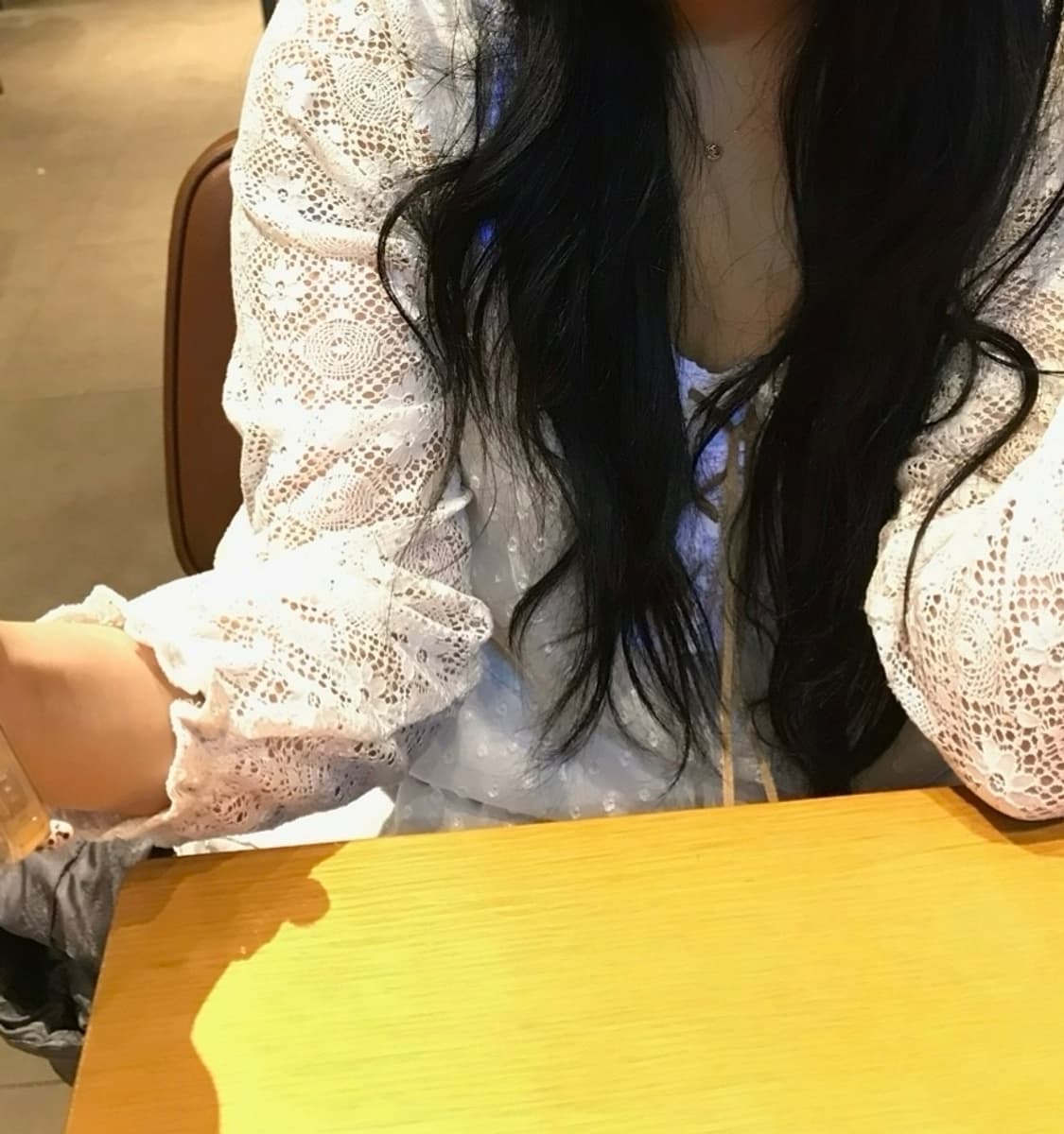 화이트 도트 땡땡이 레이스 블라우스 라떼 히메 갸루 러블리 로걀 빈티지 상품이미지2