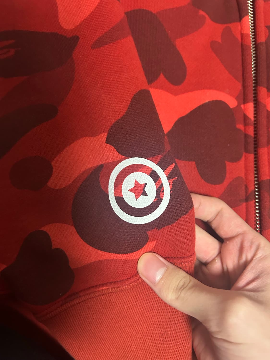 베이프 적계 빨강 레드 후드집업 m 상품이미지5