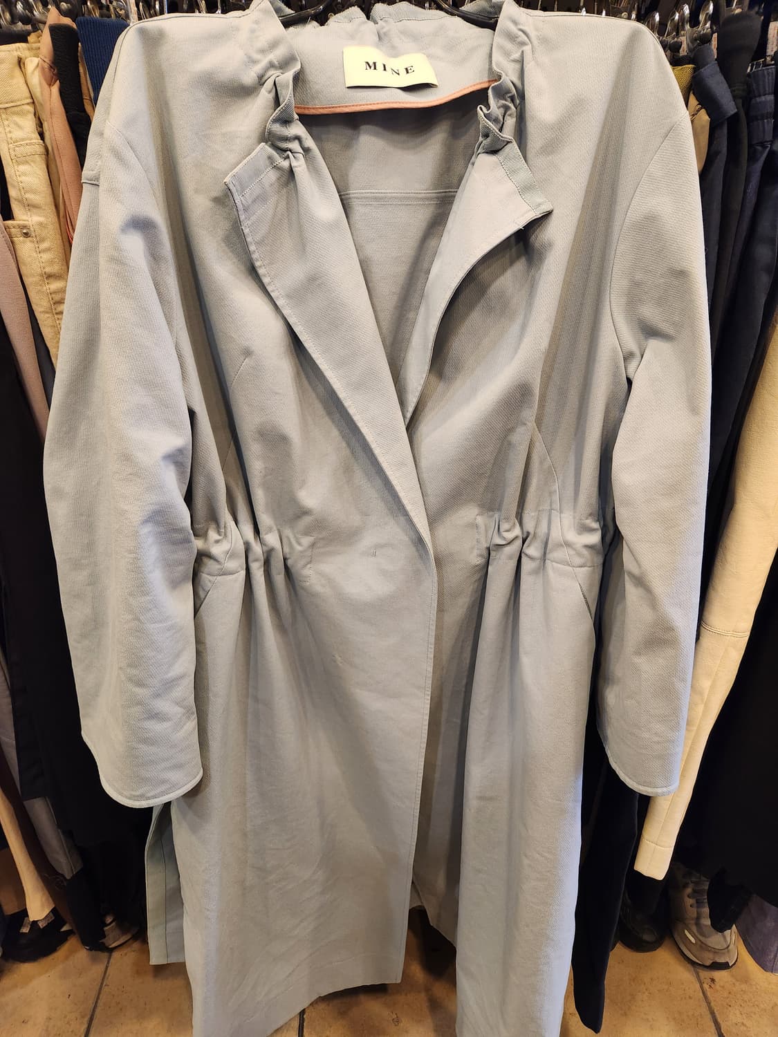 MINE 마인 하늘색 롱코트 상품이미지1