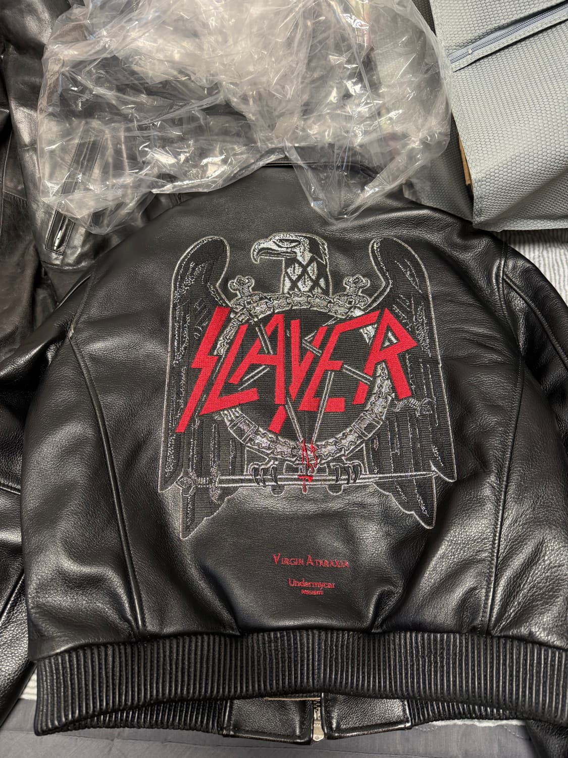 (1) 언더마이카 x 슬레이어 엠브로이더드 레더 자켓 상품이미지3