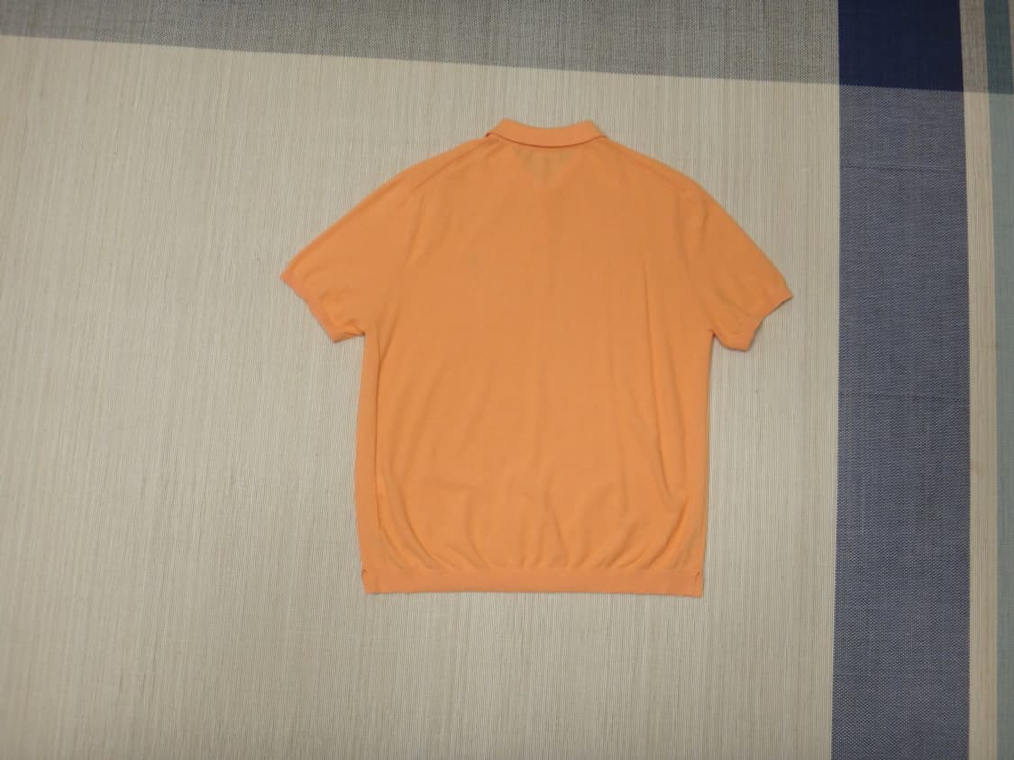 (3XL) 헤지스 오렌지 퍼피자수 면혼방 반팔카라니트 상품이미지2