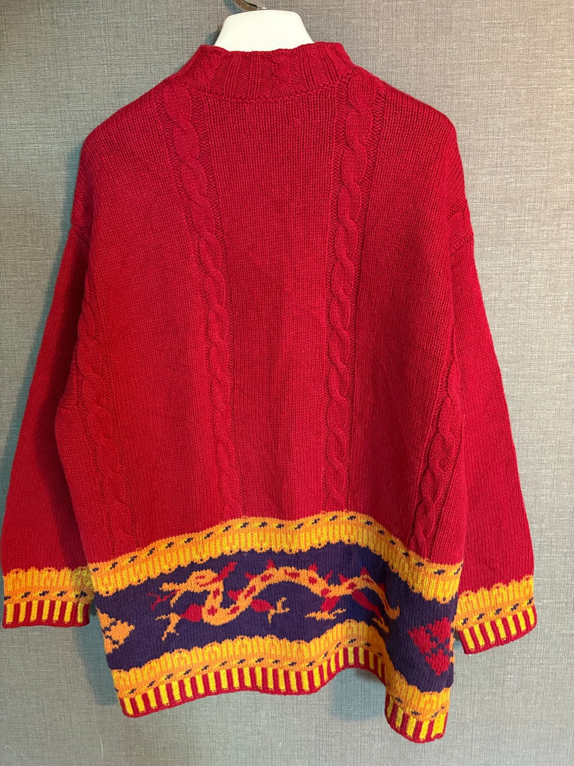 베네통 빈티지 울 니트 레드 Japan 상품이미지4