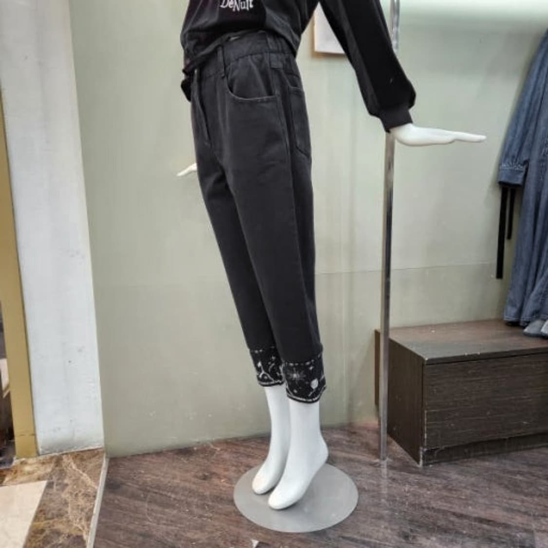 오즈세컨 신형 니트 블록 데님 팬츠 상품이미지1