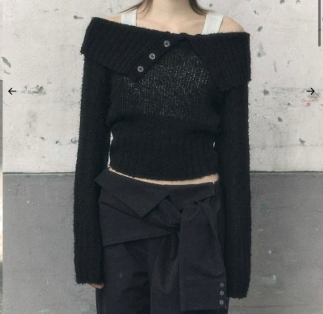 보헤미안서울 ribbed button off shoulder 상품이미지1