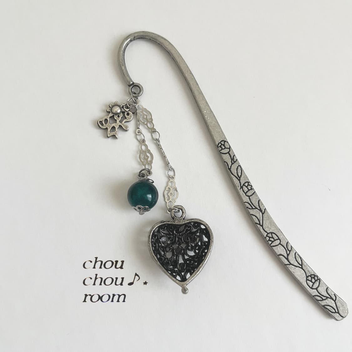 메탈 펜던트 책갈피 ⊰cubic heart⊱ bookmark 상품이미지3