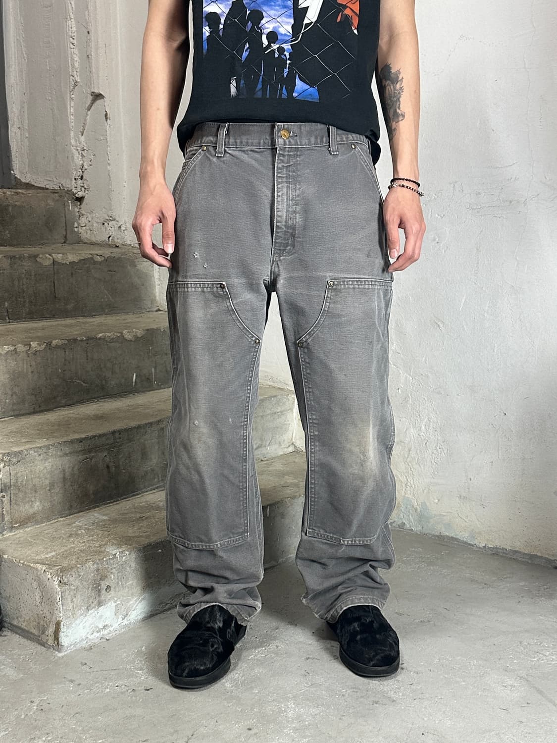 OG 칼하트 B01 GVL 더블니 칼하트 더블니 그레이 썩블니 상품이미지10
