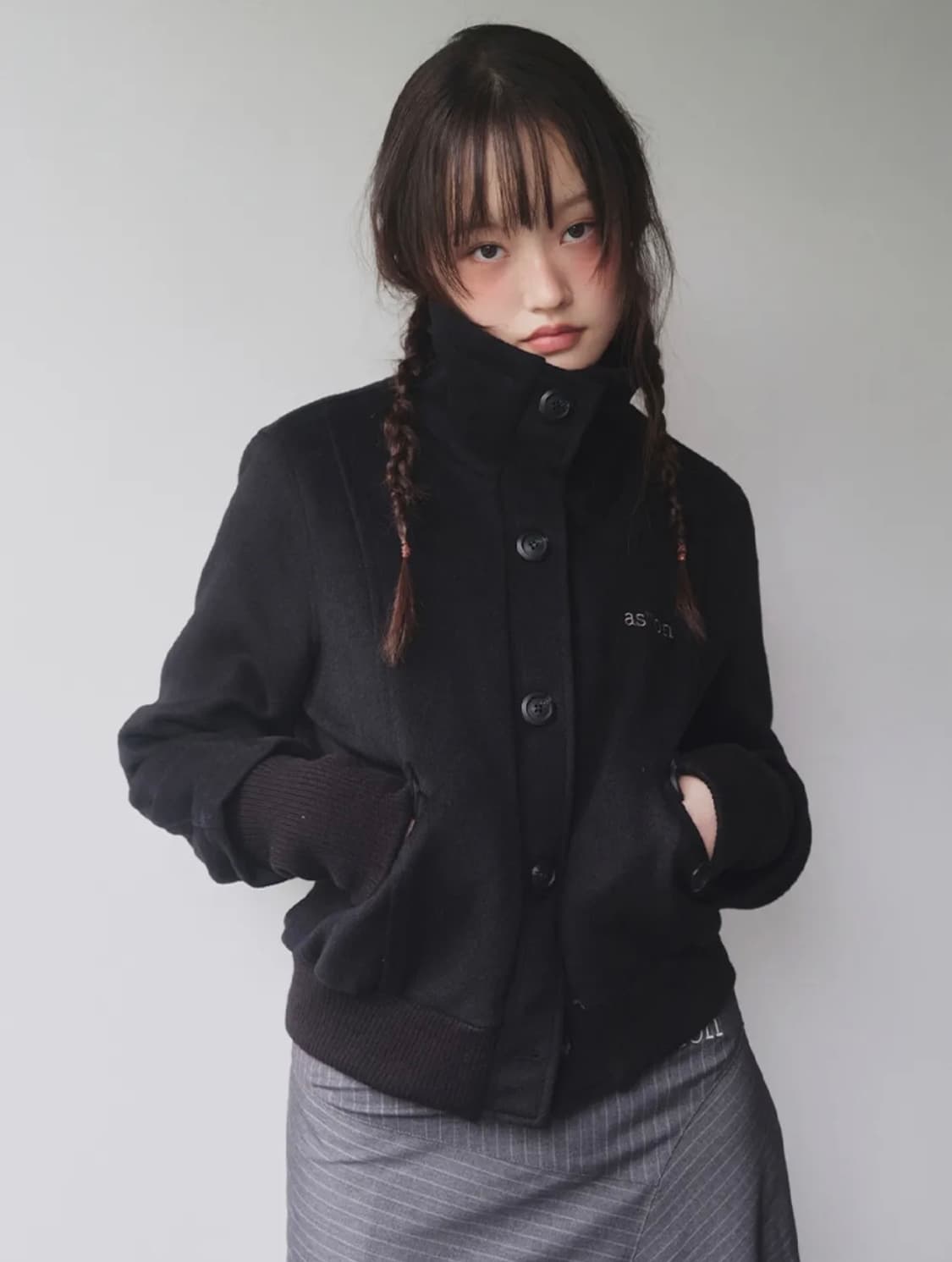 애즈온 DUMBO WOOL JACKET / BLACK 상품이미지1