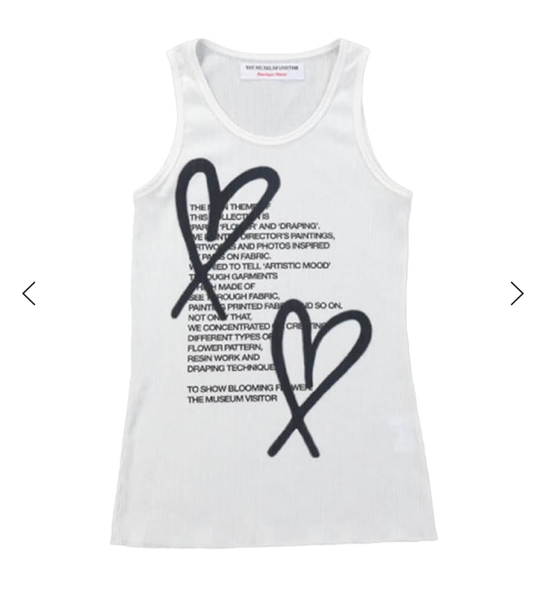더뮤지엄비지터 Heart printed sleeveless (white) 상품이미지1