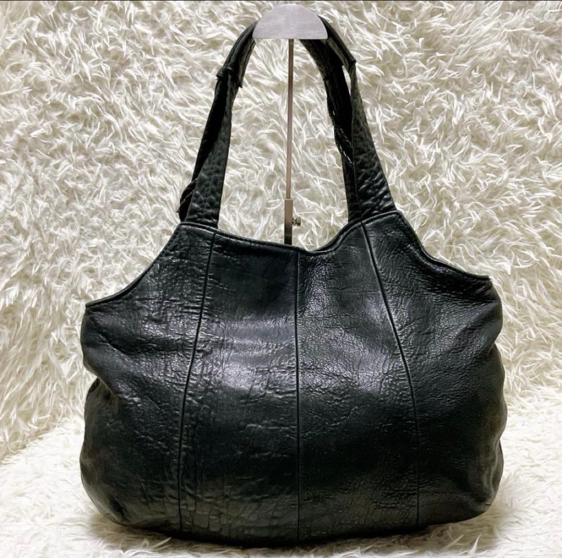 Enigma leather bag 에니그마 가죽 블랙 백 Y2K 상품이미지3