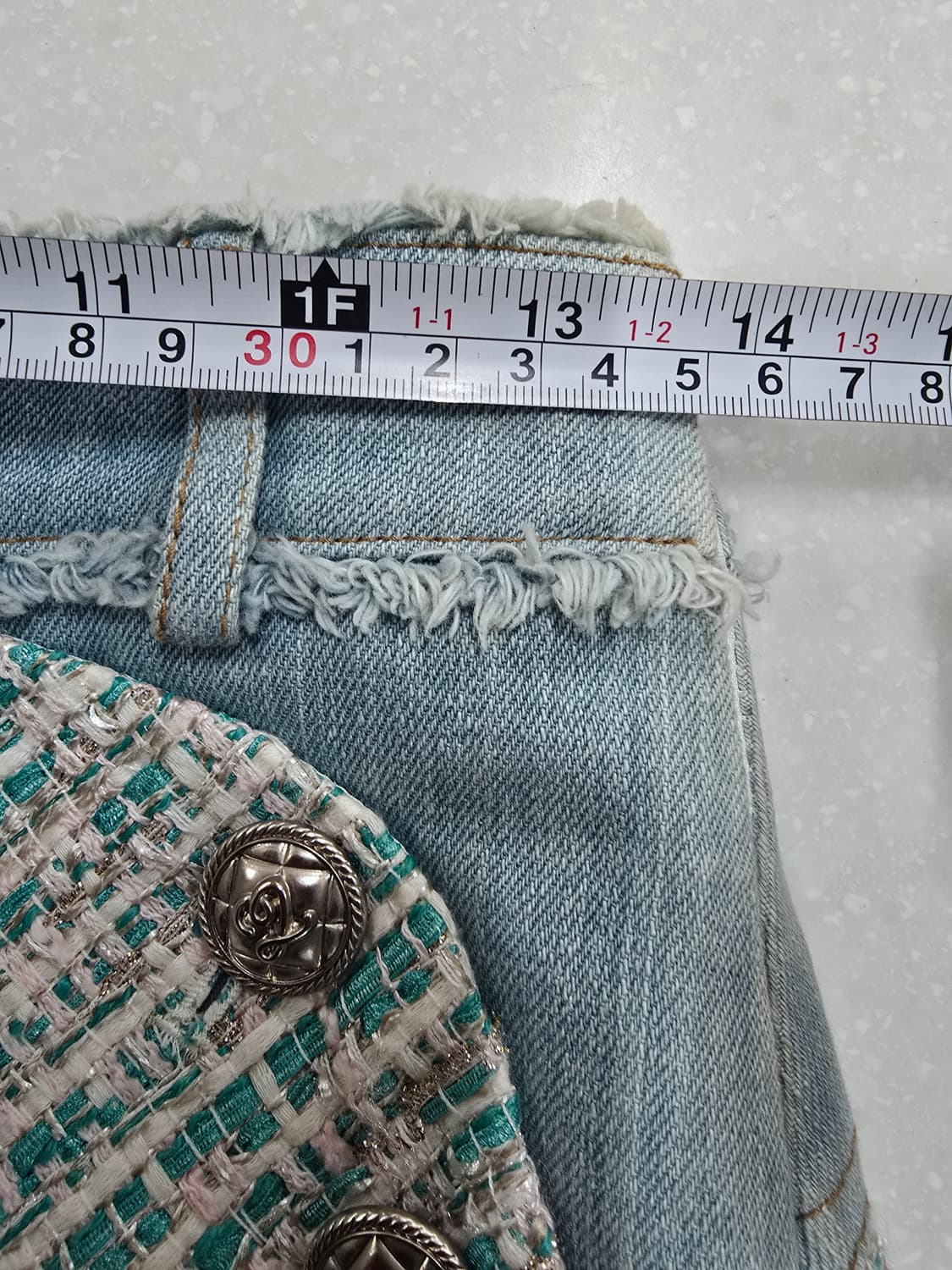 오즈세컨 트위드 데님 포인트 스커트 상품이미지9