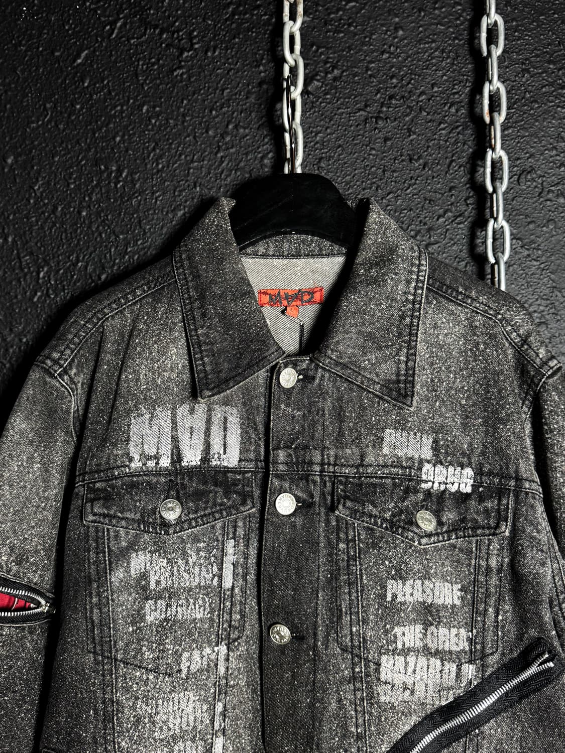 MAD PUNKS – Acid Wash Multi-Zip Denim JK 상품이미지2