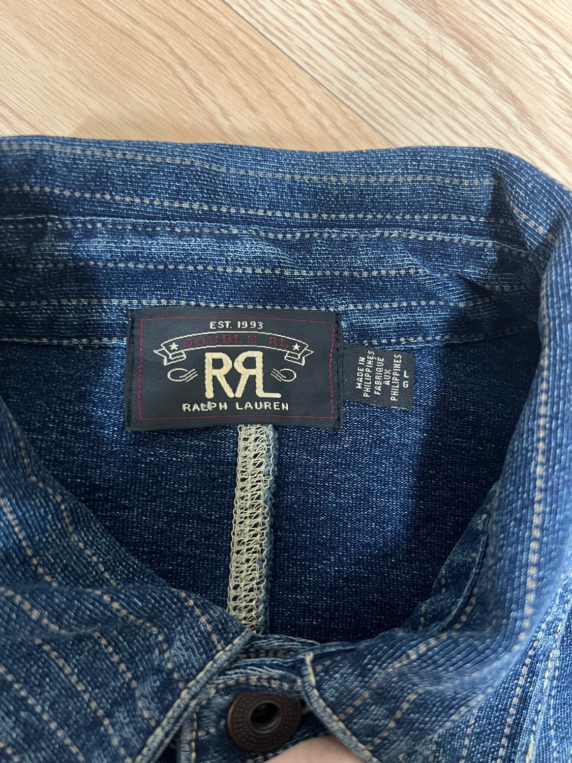 RRL 더블알엘 인디고 스트라이프 저지 커버올 자켓  상품이미지4