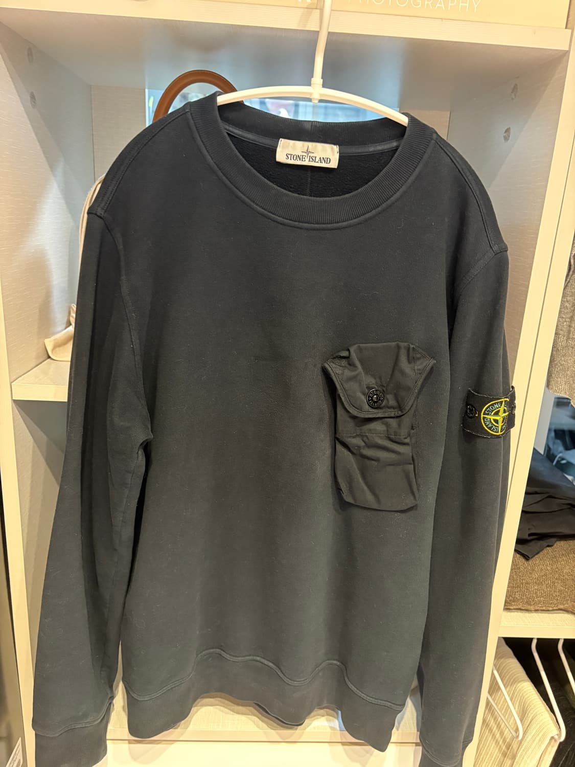 스톤아일랜드 블랙M 맨투맨 기모 상품이미지1