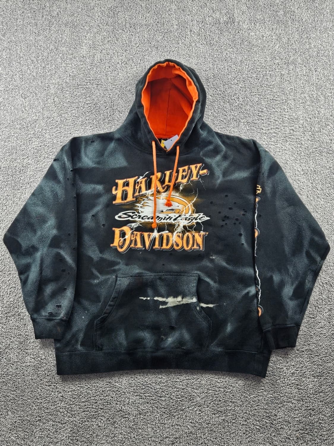 할리데이비슨 디스트레스드 다잉 커스텀 후드티 (2XL추정) / 10996 상품이미지2