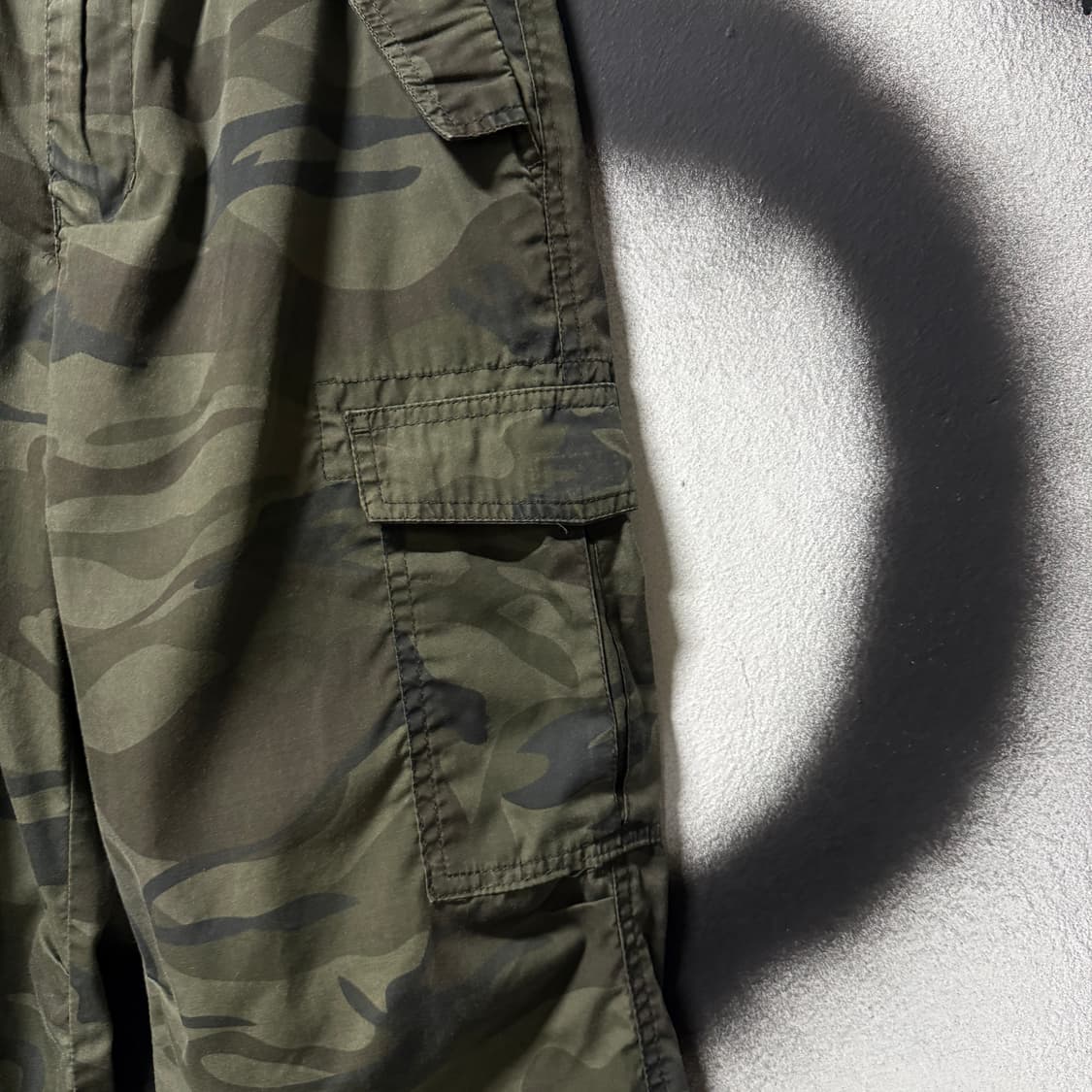 VTG 빈티지 우드랜드 카모 밀리터리 밴딩 와이드 카고 팬츠 상품이미지5