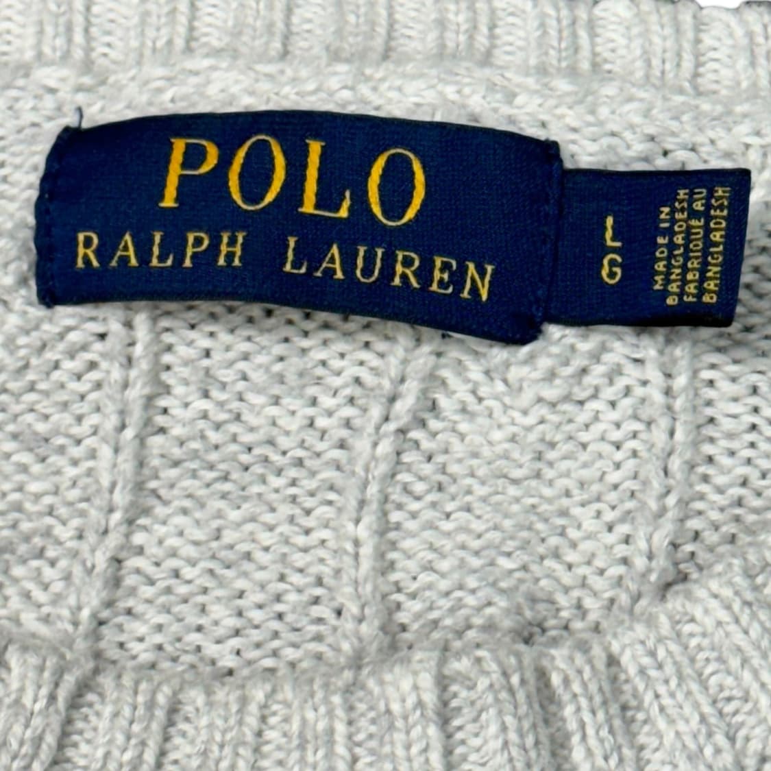 (L) 폴로 랄프로렌 신형라벨 케이블 니트 라이트 그레이 상품이미지4